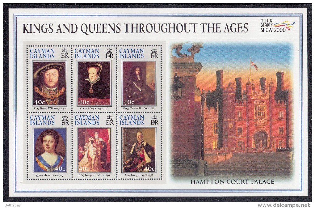Cayman Islands MNH Scott #792 Souvenir Sheet Of 6 Henry VIII, Mary I, Charles II, Anne, George IV And V - London 2000 - Iles Caïmans