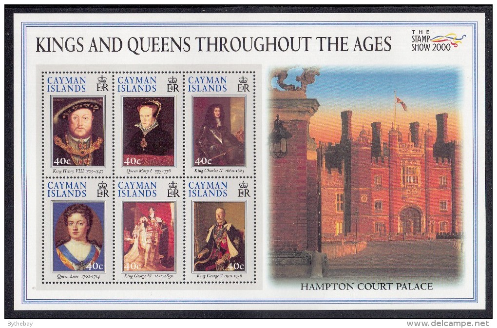 Cayman Islands MNH Scott #792 Souvenir Sheet Of 6 Henry VIII, Mary I, Charles II, Anne, George IV And V - London 2000 - Caimán (Islas)