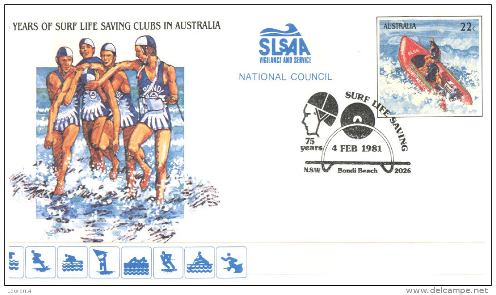 (9999) Australia FDC Cover - Life Svaing Clubs 75th - SLSAA Special Cover - Secourisme