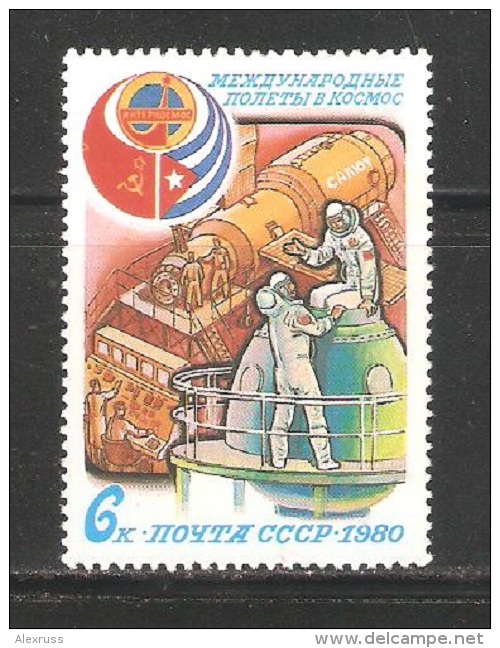 Russia/USSR 1980 ,USSR-CUBA Joined Space Program, Scott # 4865 , VF MNH** - Russia & USSR