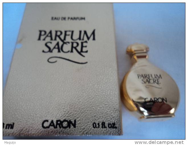 CARON" PARFUM SACRE" MINI EDP DOREE A L´OR 24 CARATS  LIRE !!! - Miniaturas Mujer (en Caja)