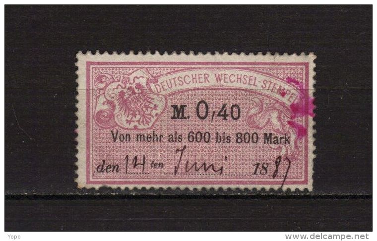 Timbre  DEUTSCHER WECHSEL-STEMPEL De 1887 - Andere & Zonder Classificatie