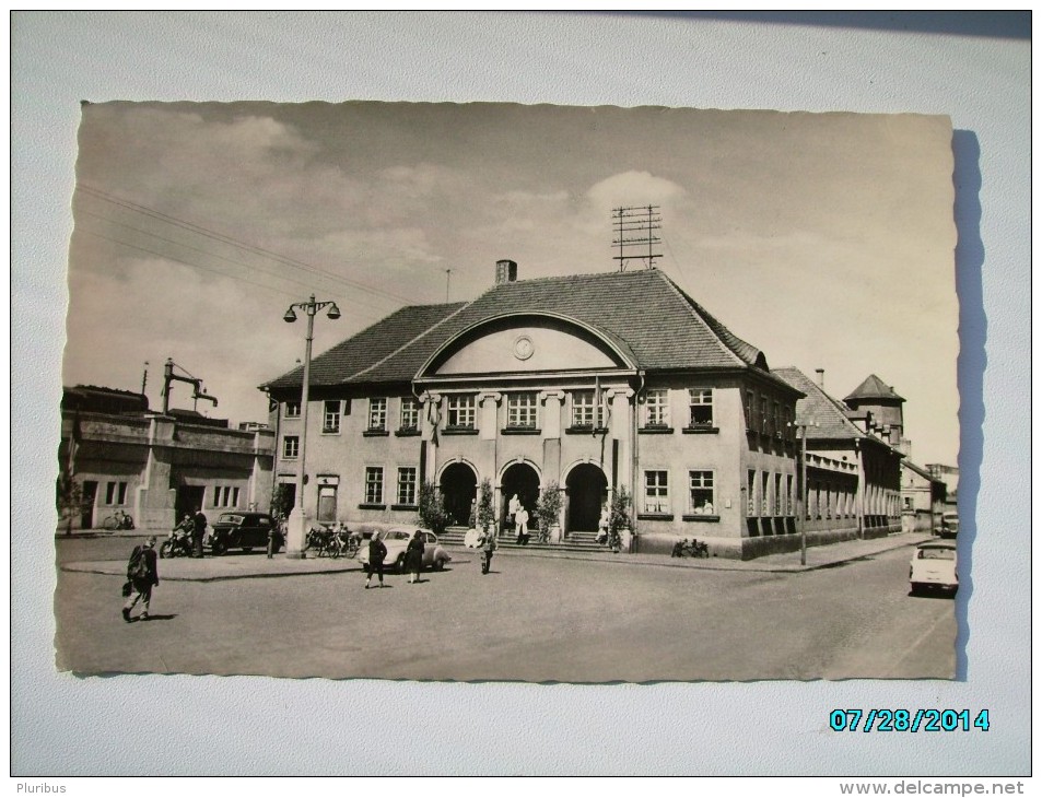 SENFTENBERG HAUPTBAHNHOF  BAHNHOF  GARE  RAILWAY STATION , MOTORCYCLE ,  OLD POSTCARD, 0 - Senftenberg