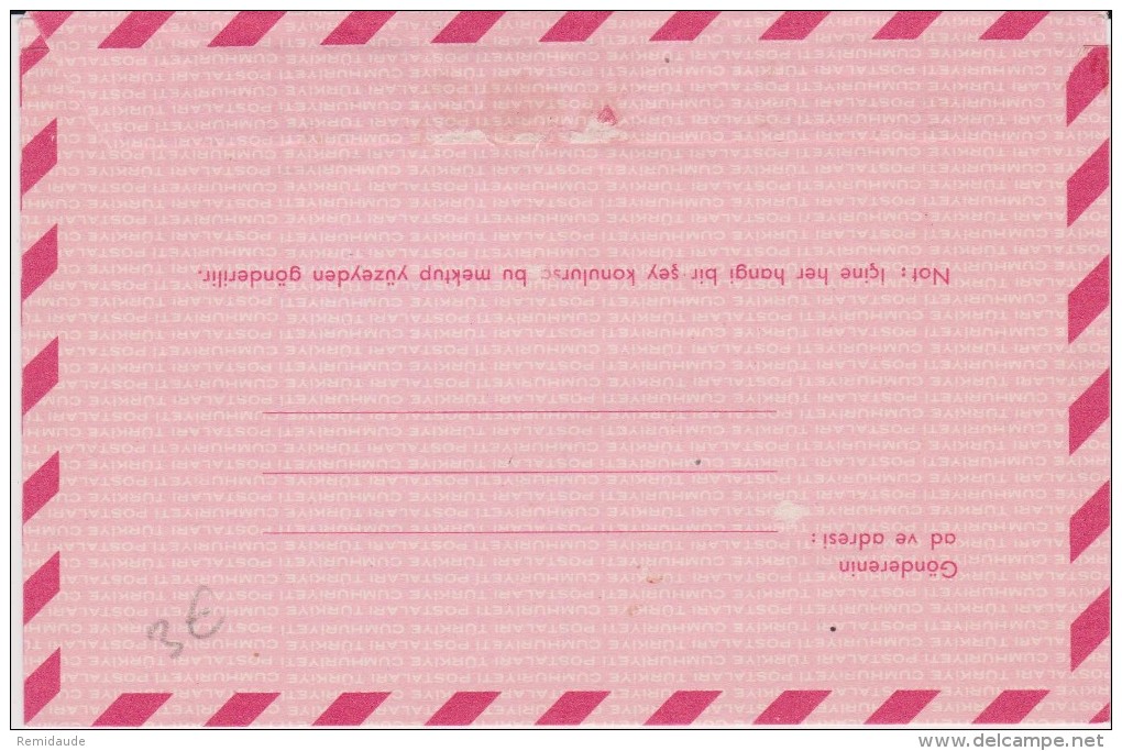 TURQUIE - 1979 - AEROGRAMME VISITE DU PAPE JEAN-PAUL II - Postal Stationery