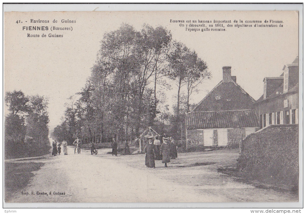 FIENNES (Boeucres) - Route De Guines - TTB - Autres & Non Classés