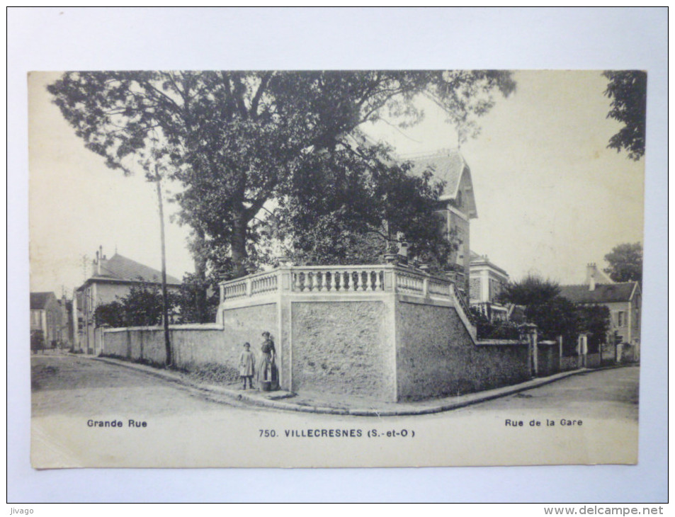 VILLECRESNES  (Val-de-Marne)  :  Grande Rue  -  Rue De La  GARE   - Villecresnes