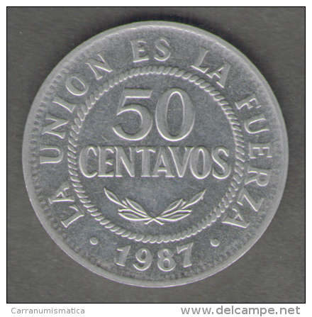 BOLIVIA 50 CENTAVOS 1987 - Bolivie