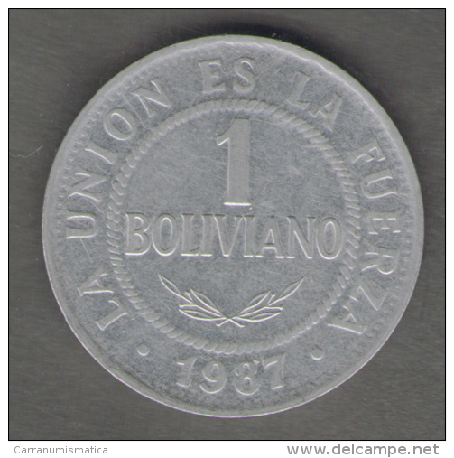 BOLIVIA 1 BOLIVIANO 1987 - Bolivie