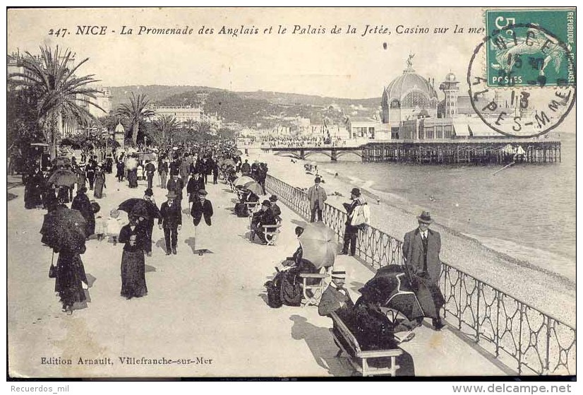 Nice - La Promenade Des Anglais Et Le Palais De La Jetée, Casino Sur La Mer. - Parques, Jardines