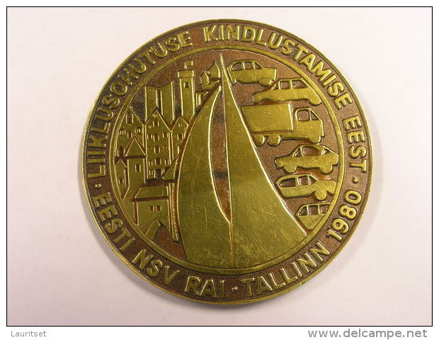 Estland Estonia Estonie 1980 Grosse Medaille Big  Table Medal Traffic Verkehr - Souvenir-Medaille (elongated Coins)