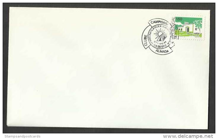 Portugal Cachet Commemoratif  Camping Et Caravaning Journée Du Timbre Almada 1989 Camping Stamp Day Event Postmark - Flammes & Oblitérations