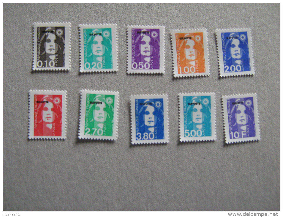 MAYOTTE    P 32/41 * *    SERIE COURANTE  MARIANNE - Unused Stamps