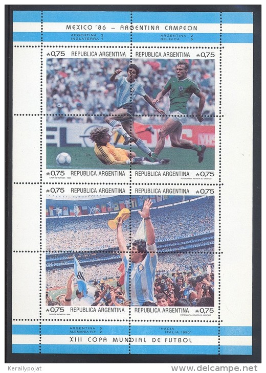 Argentina - 1986 World Cup Kleinbogen (2) MNH__(THB-1861) - Blocks & Kleinbögen