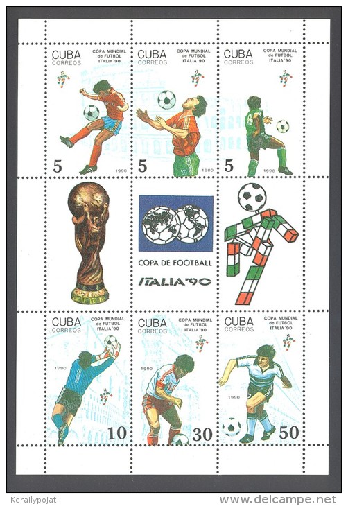 Cuba - 1990 World Cup Kleinbogen MNH__(THB-4708) - Hojas Y Bloques