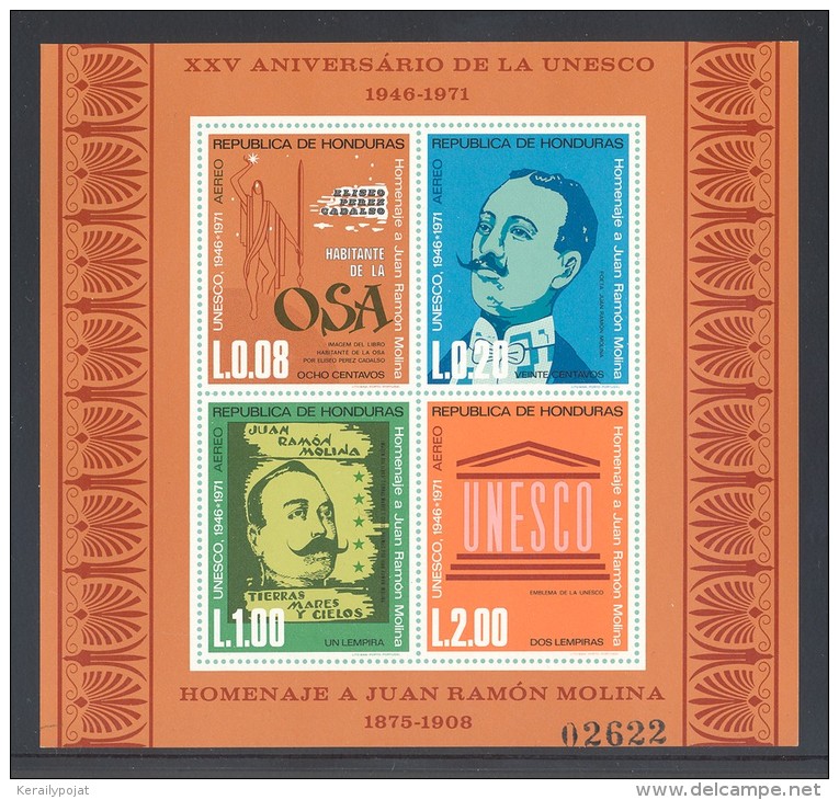 Honduras - 1973 Unesco Block IMPERFORATE MNH__(THB-5307) - Honduras