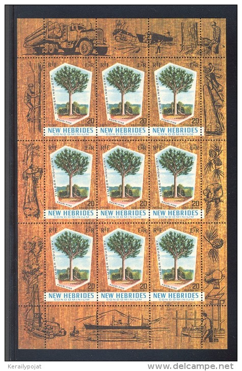 New Hebrides (EN) - 1969 Kauri Pine Kleinbogen MNH__(THB-3119) - Blocks & Sheetlets