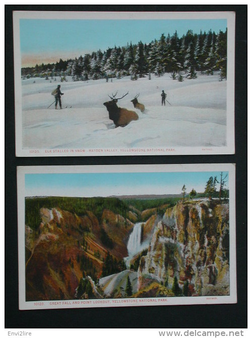 Ref3123 WA Lot De 13 Cartes Sur Le Parc De Yellowstone Park En Amérique Du Nord - Grand Canyon Geyser - Yellowstone