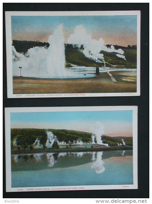 ref3123 WA Lot de 13 Cartes sur le Parc de Yellowstone Park en Amérique du Nord - Grand Canyon Geyser