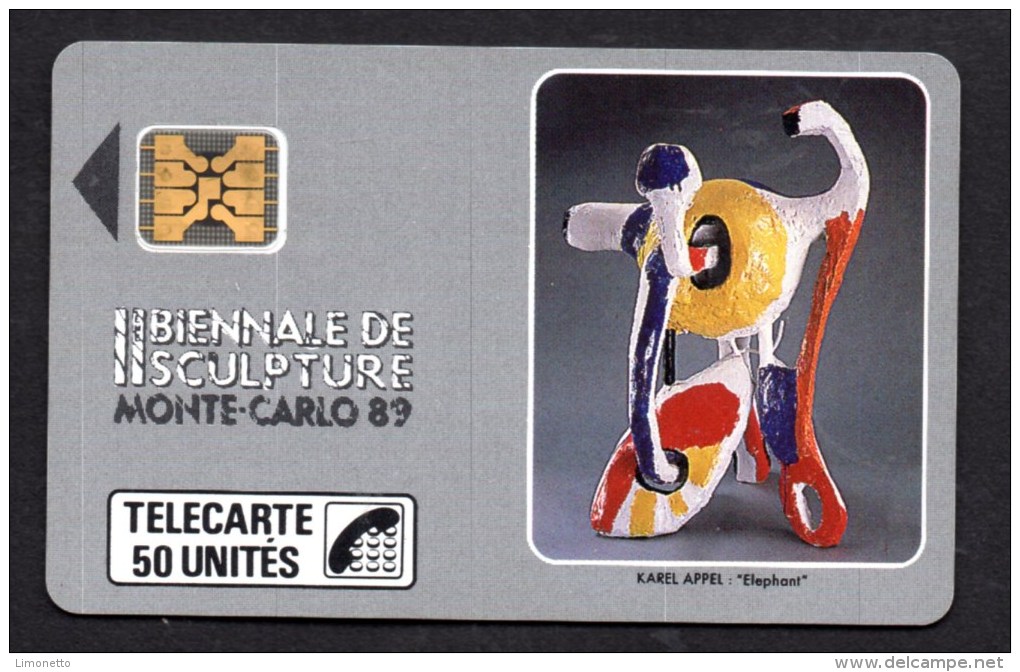 MONACO -1989-Telecarte  Privée - 50 Unités(pleine)- Biennale De La Sculpture  (tirage 1 000 )  Bon état - Monaco