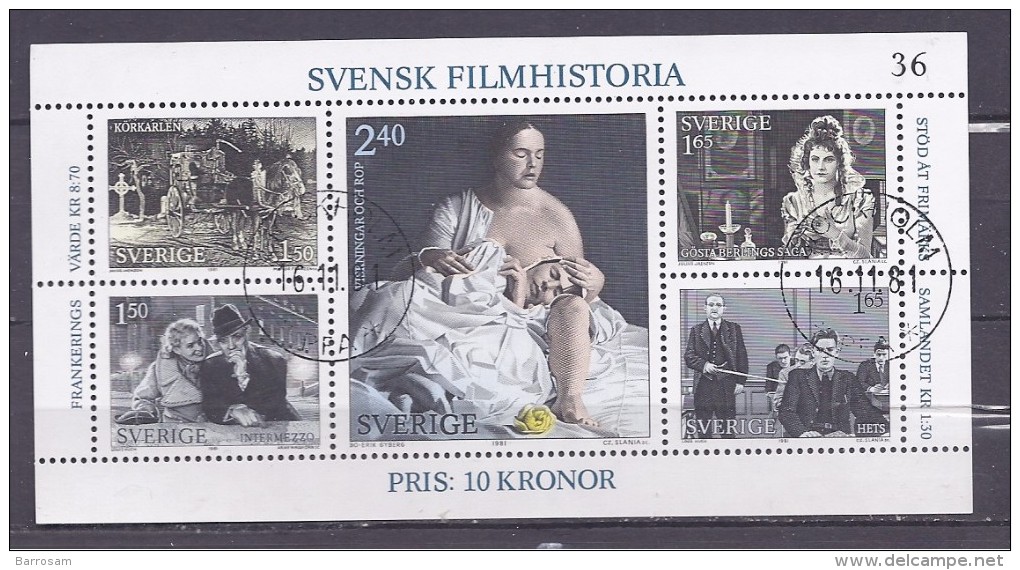 Sweden1981:Block9 SWEDISH FILM INDUSTRY Used - Blocks & Sheetlets