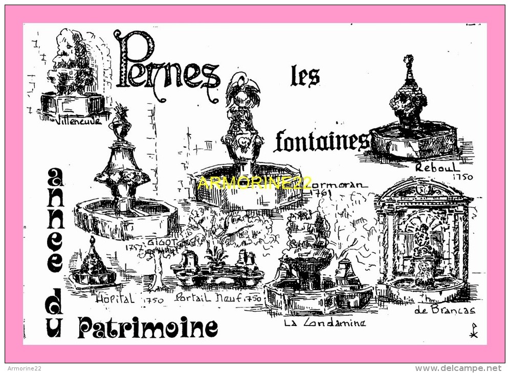 CPM PERNES LES FONTAINES 1980 Année Du Patrimoine - Pernes Les Fontaines