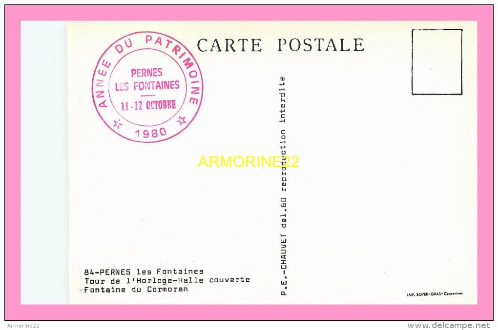 CPM PERNES LES FONTAINES 1980 Année Du Patrimoine - Pernes Les Fontaines