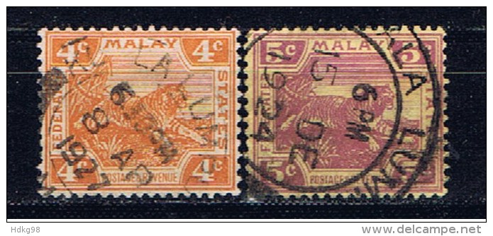 MAL+ Malaya 1922 Mi 58-59 Tiger - Straits Settlements