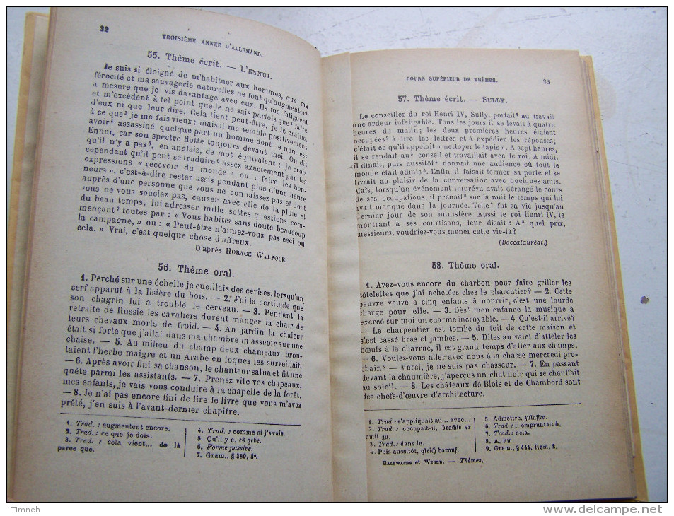 COURS D ALLEMAND THEMES ECRITS ORAUX 3e ANNEE HALBWACHS ET WEBER 1933 LIBRAIRIE ARMAND COLIN Allemand Gothique - Libri Scolastici