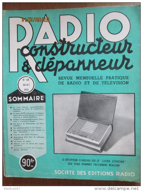 La Radio Constructeur Depanneur  1951  6  Numeros 66 67 68  70   73  74 - Télévision