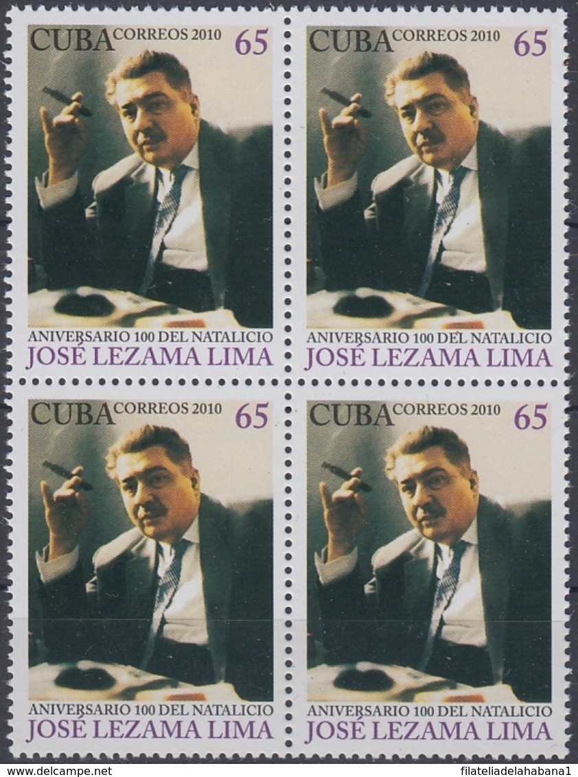 2010.74 CUBA 2010 MNH JOSE LEZAMA LIMA WRITTER. ESCRITOR. BLOCK 4. - Unused Stamps