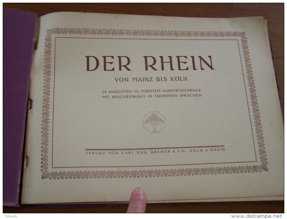 DER RHEIN VON MAINZ BIS KÖLN 24 ANSICHTEN IN FEINSTEN KUPFERTIEFDRUCK MIT BESCHREIBUNG IN MEHREREN SPRACHEN  BREMER & CO - Germany (general)