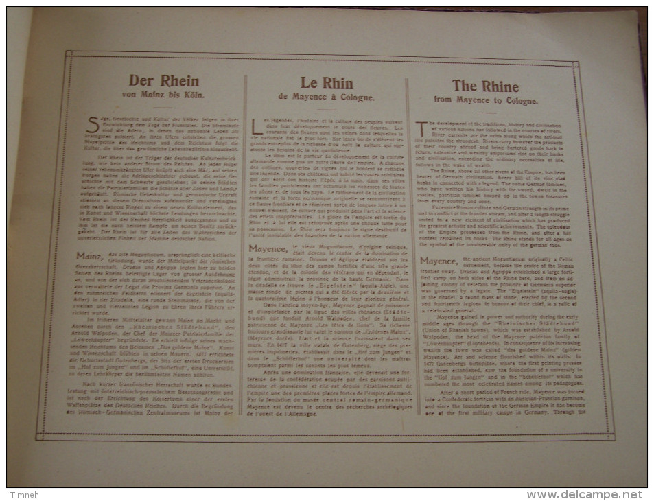 DER RHEIN VON MAINZ BIS KÖLN 24 ANSICHTEN IN FEINSTEN KUPFERTIEFDRUCK MIT BESCHREIBUNG IN MEHREREN SPRACHEN  BREMER & CO - Allemagne (général)