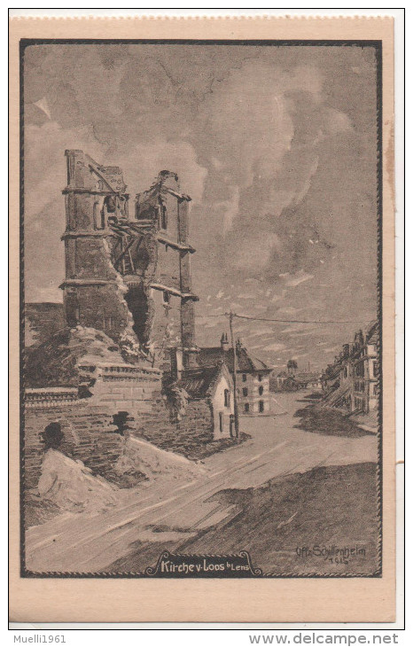 AK   1843 , Feldpostkarte 1914-18 , Loos Bei Lens, Kirche - Lens