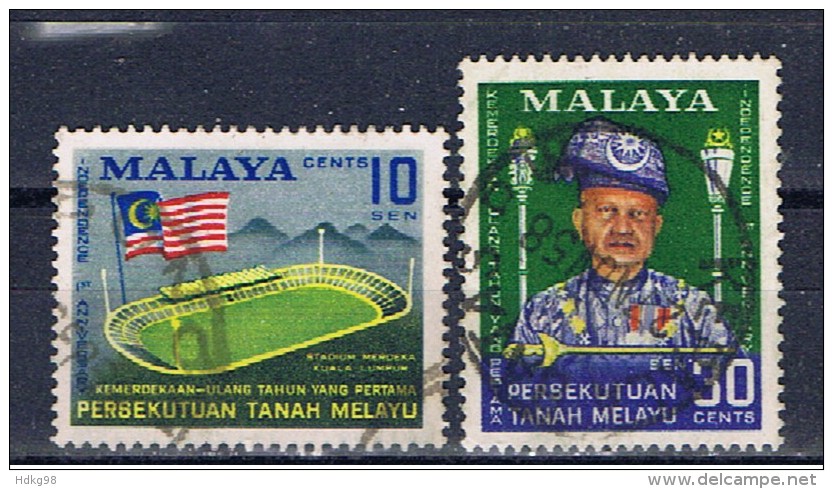 MAL+ Malaya 1958 Mi 8-9 Unabhängigkeit - Federated Malay States