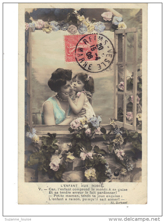 CPA - Lot De 5 Cartes  " L'enfant Aux Roses " - Verzamelingen & Reeksen