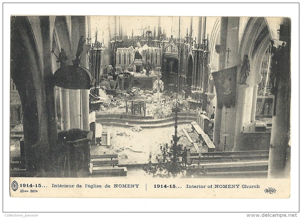 Cp, 54, Nomeny, 1914-1915 - Intérieur De L'Eglise, écrite 1915 - Nomeny