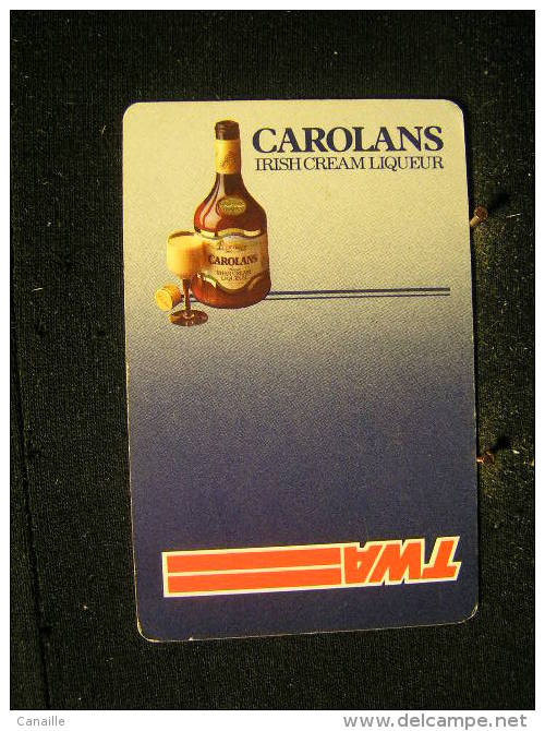 Playcard / Dos De Carte A Jouer(1 Cartes Avec Publicitè), Caronlans Irish Cream Liqueur / Aviation,Trans World Airlines - Autres & Non Classés