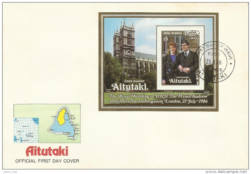 Aitutaki 1986 Royal Wedding Souvenir Sheet FDC - Aitutaki