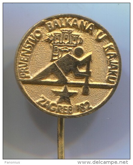 Rowing, Kayak, Canoe - Balkan Championship 1982. Zagreb, Croatia, Metal Pin, Badge - Rowing