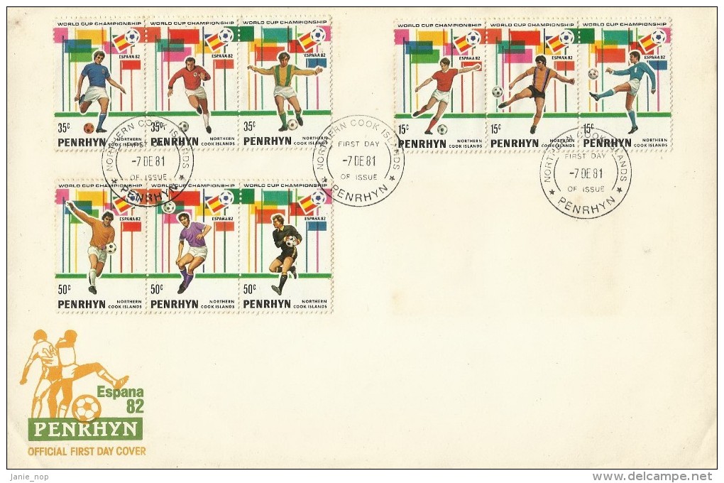 Penrhyn 1982 Espana 82 Football World Cup FDC - Penrhyn