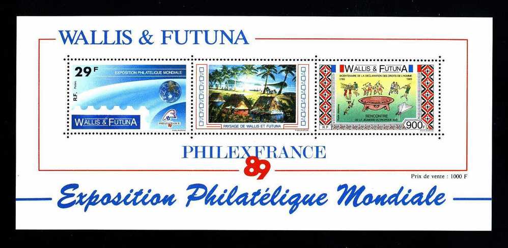 Wallis Futuna 1989 Bloc N° 4 **  Neuf = MNH Superbe Cote 29 € Droits De L'Homme Paysage Landscape Sports - Hojas Y Bloques