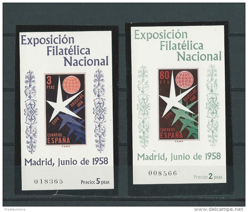 Espagne: BF 19/ 20 **  Expo 58 Bruxelles - 1958 – Bruxelles (Belgique)