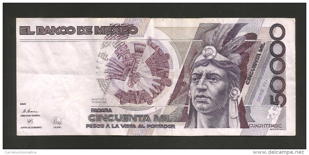 [NC] MEXICO - El BANCO De MEXICO - 50000 PESOS (1989-1990) - CUAUHTEMOC / SERIE FH - Mexique