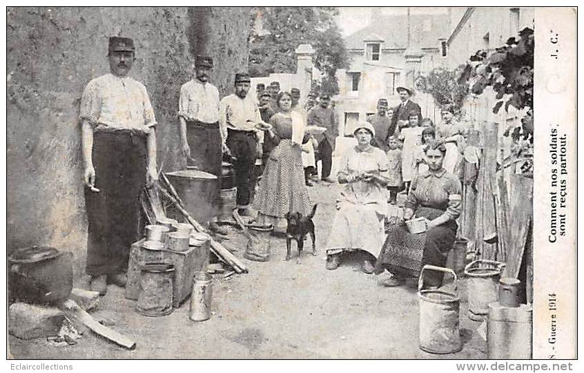 Thème:  Guerre 14/18 :  Comment Nos Soldats Sont Reçus Partout  ( Voir Scan) - War 1914-18