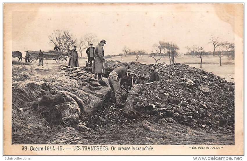 Thème:  Guerre 14/18 :  Creusement D'une Tranchée ( Voir Scan) - War 1914-18