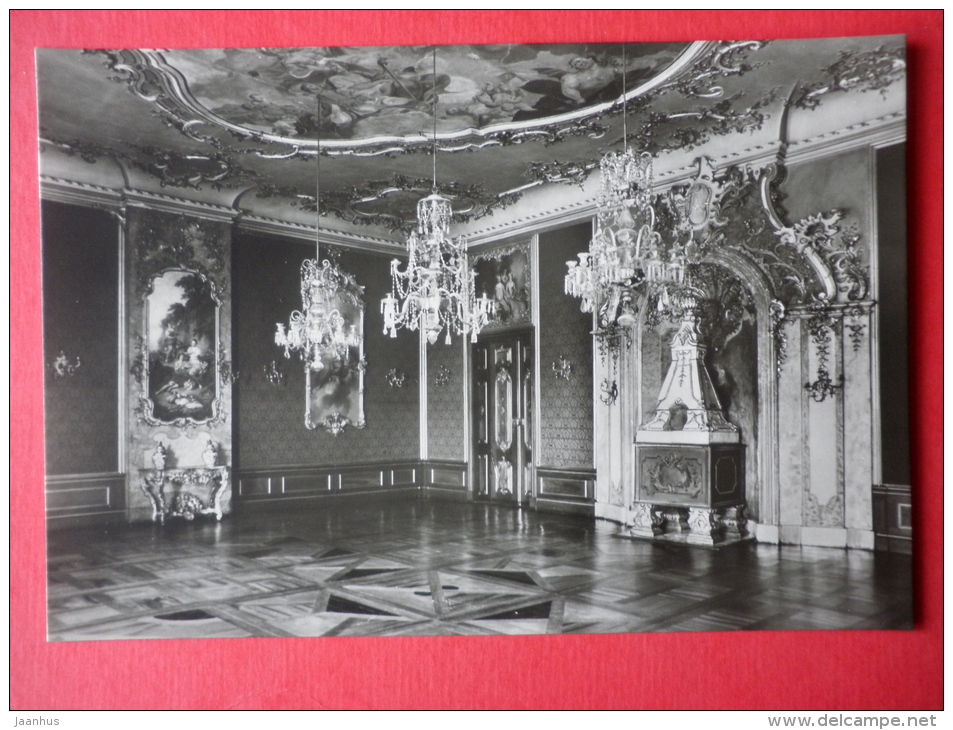 The Red Hall - Heidecksburg Castle - Old Postcard - Germany DDR - Unused - Rudolstadt