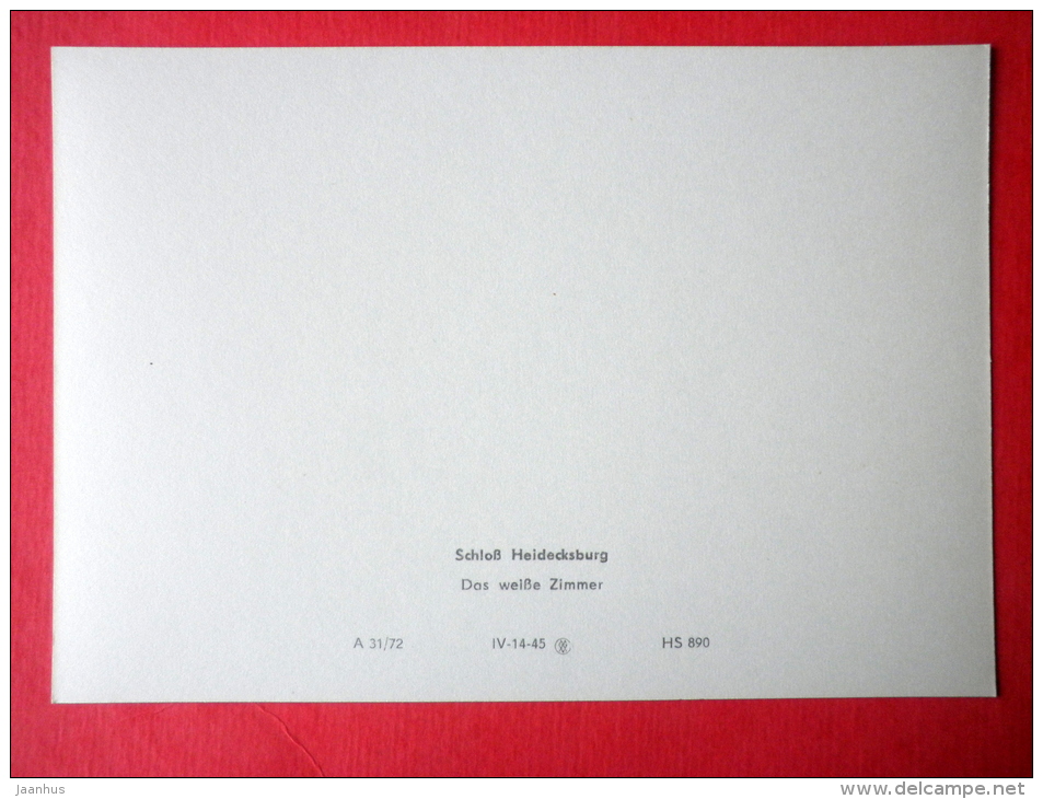 The White Room - Heidecksburg Castle - Old Postcard - Germany DDR - Unused - Rudolstadt