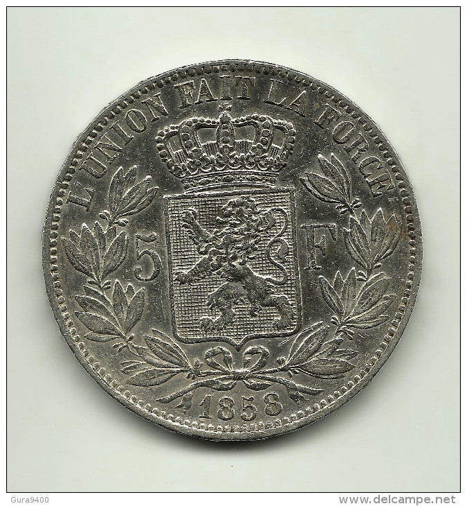 België 5 Francs, 1858 - 5 Francs