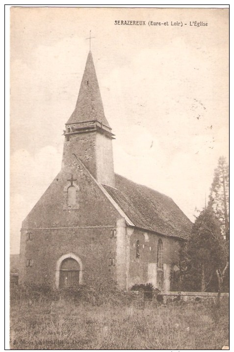 CPA - FRANCE - SERAZEREUX (Eure Et Loire ) - Cachet 764 -  L'Eglise - 1915 - Andere & Zonder Classificatie