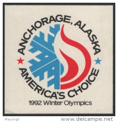 UNITED STATES 1986 - 91st I.O.C. SESSION - ANCHORAGE ´92 CANDIDATE FOR THE OLYMPIC WINTER GAMES - STICKER / AUTOCOLLANTE - Altri & Non Classificati